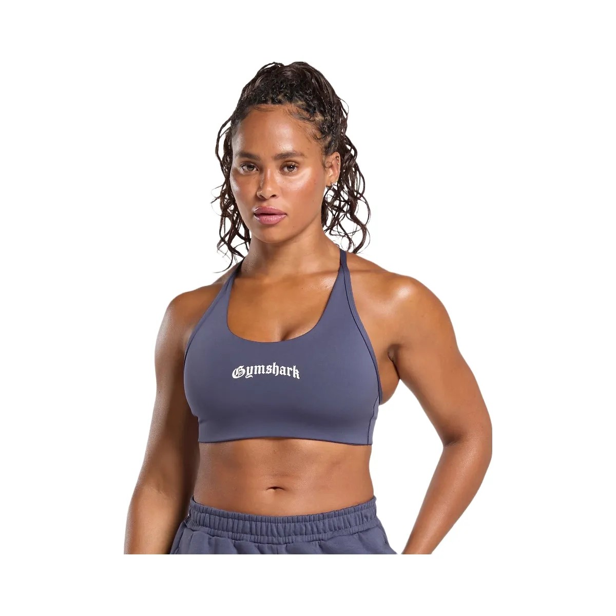 Gymshark Strength Department Graphic Sports Bra "Weighted Purple" - HypeFly India View 1