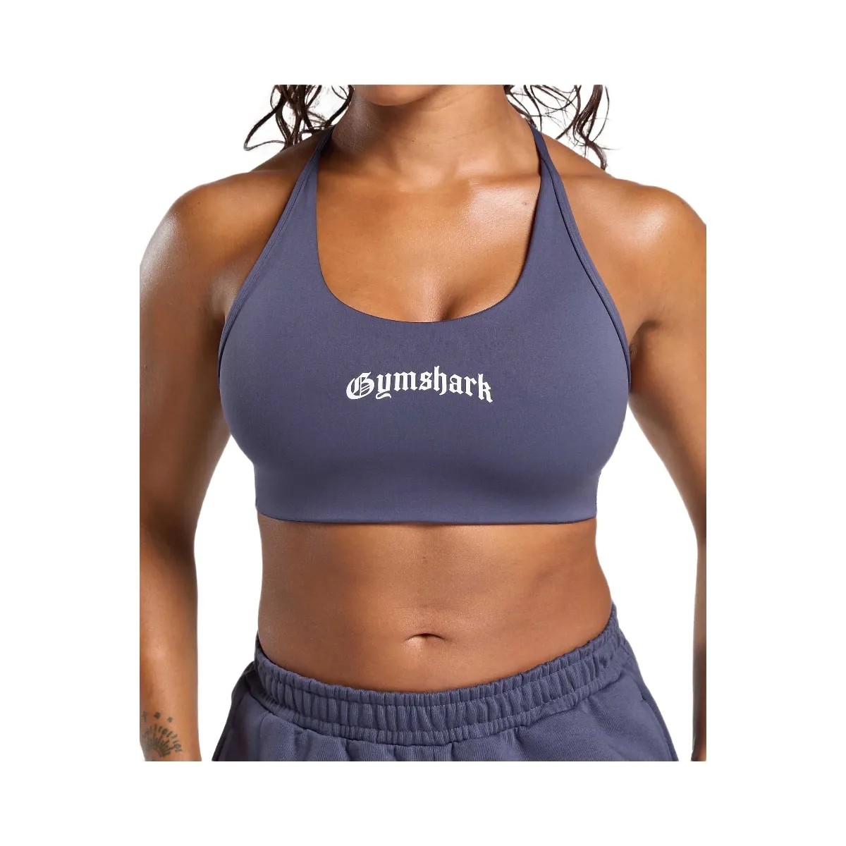 Gymshark Strength Department Graphic Sports Bra "Weighted Purple" - HypeFly India View 6