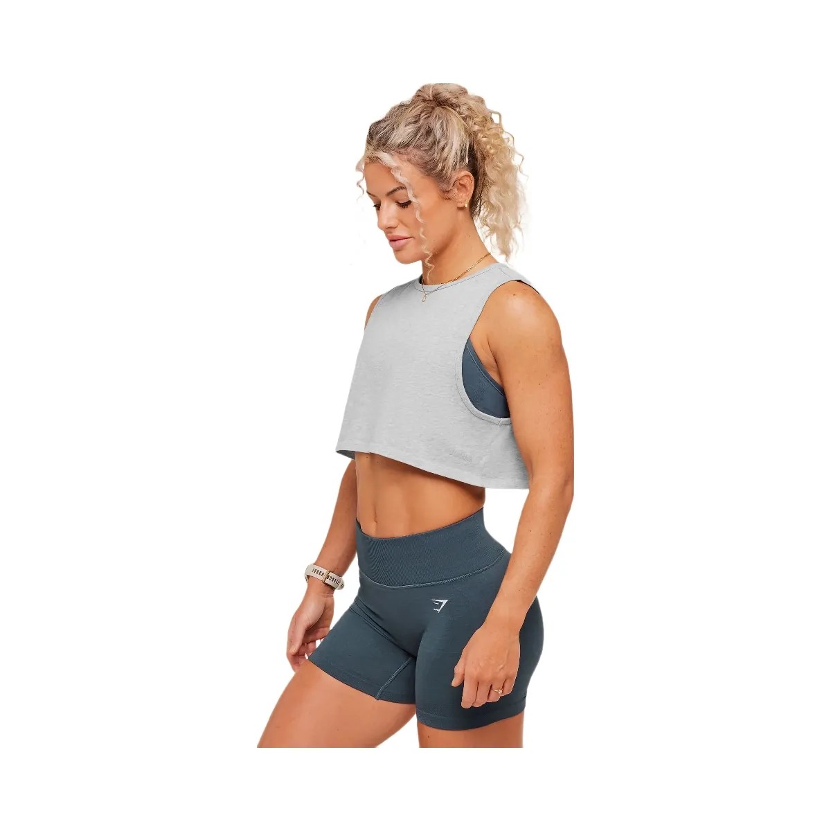 Gymshark To From Cut Off Tee "Bros Soft Grey Marl" - HypeFly India View 3