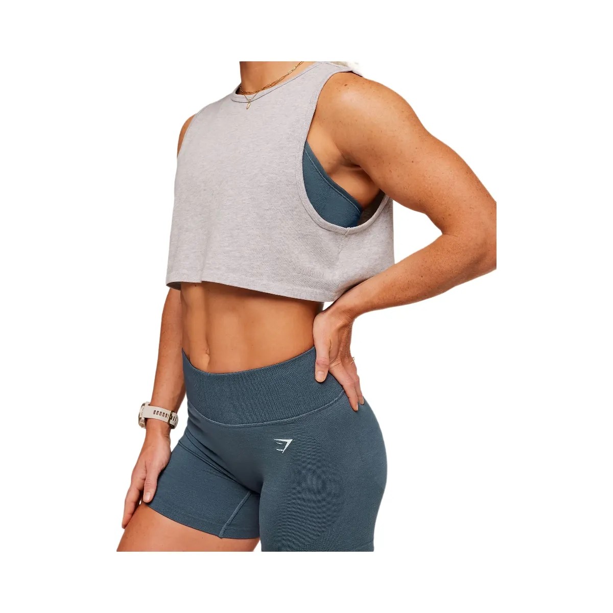 Gymshark To From Cut Off Tee "Bros Soft Grey Marl" - HypeFly India View 4