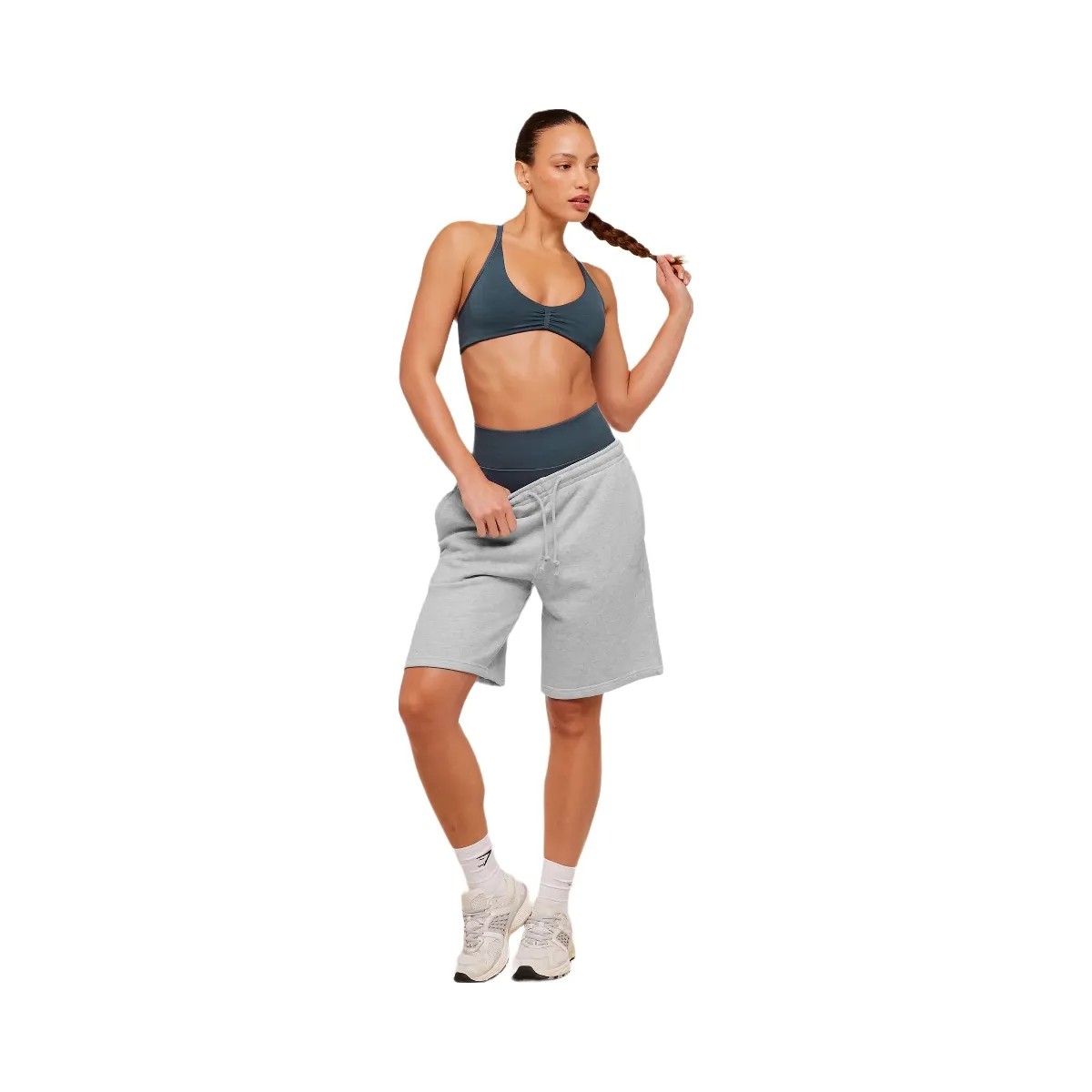 Gymshark To From Shorts "Bros Soft Grey Marl" - HypeFly India View 2