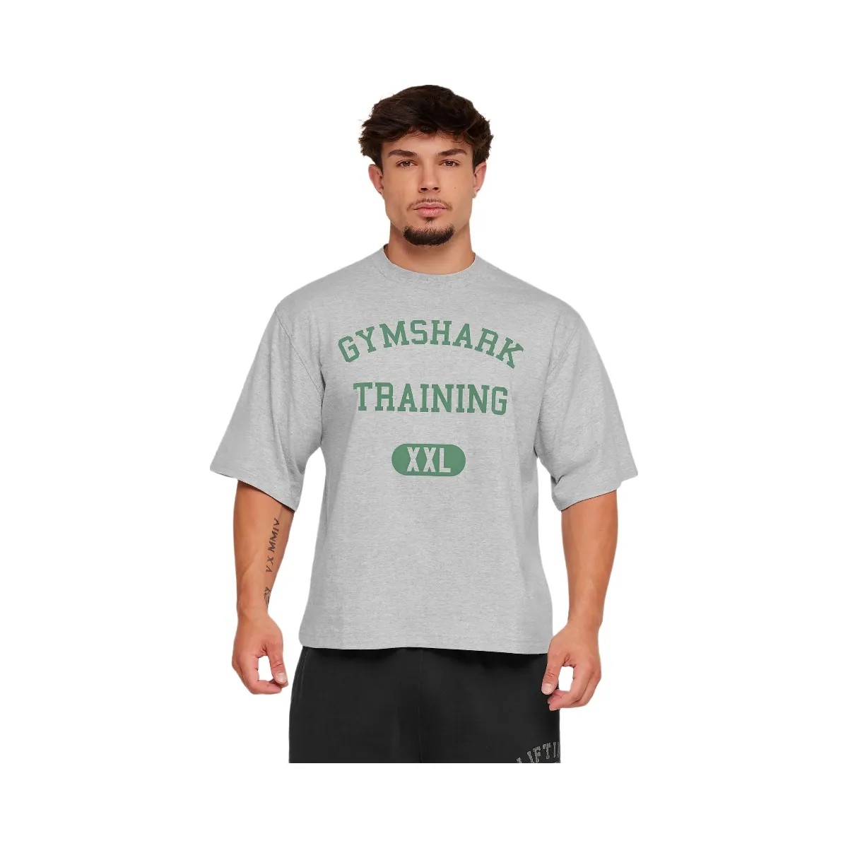 Gymshark Training Graphic T-Shirt "Light Grey Core Marl" - HypeFly India View 1