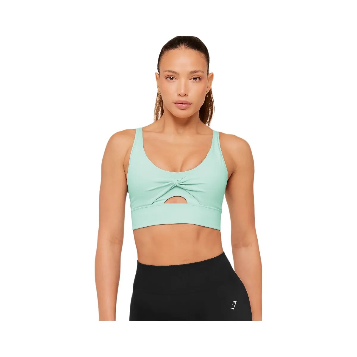 Gymshark Twist Front Sports Bra "Pop Turquoise" - HypeFly India View 1