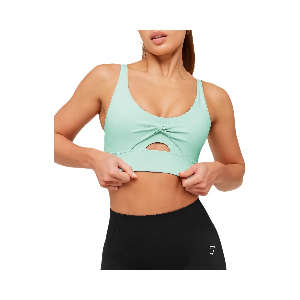 Gymshark Twist Front Sports Bra "Pop Turquoise" - HypeFly India View 5