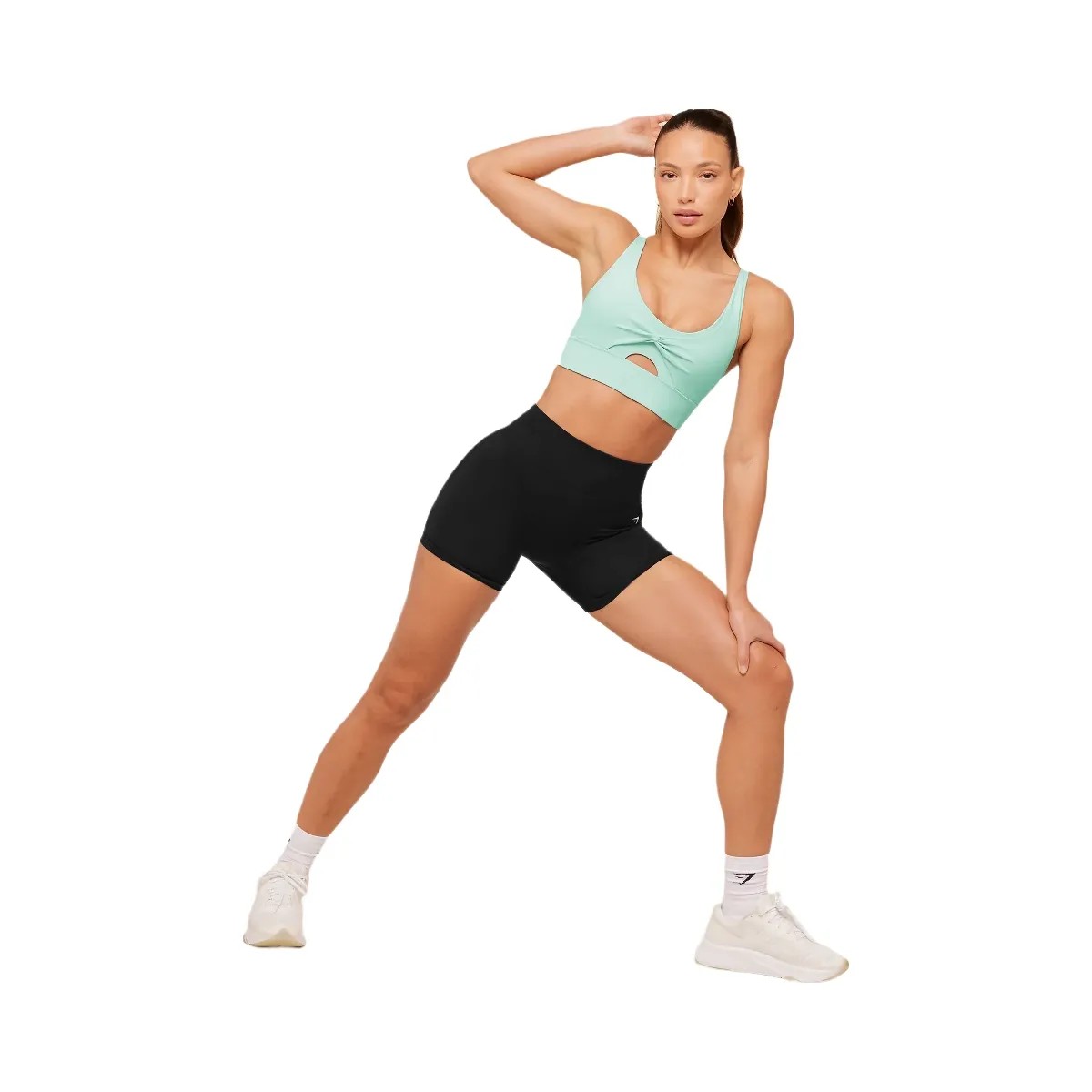 Gymshark Twist Front Sports Bra "Pop Turquoise" - HypeFly India View 6