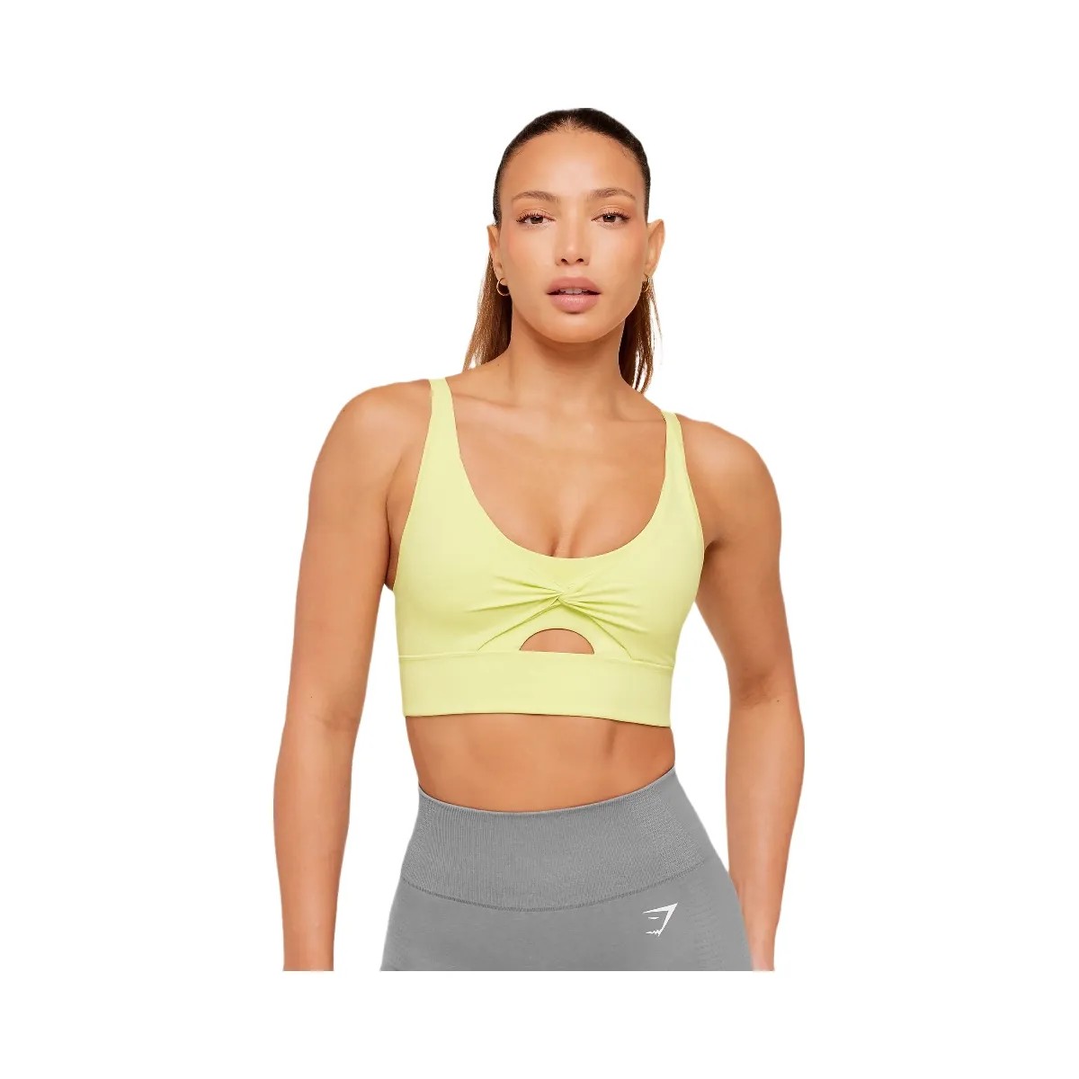 Gymshark Twist Front Sports Bra "Sorbet Yellow" - HypeFly India View 1
