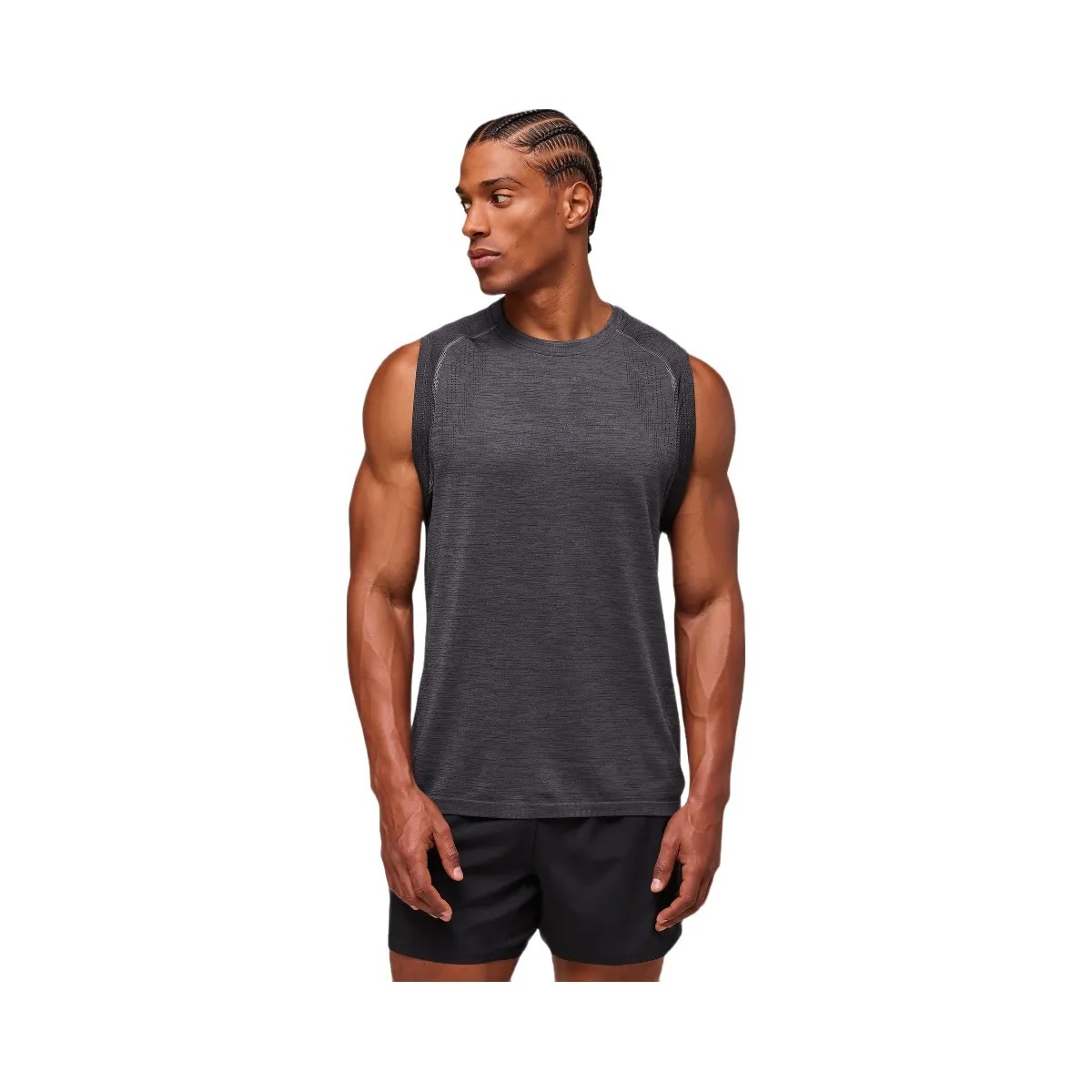 Gymshark Versatile Seamless Tank "Dark Grey Black" - HypeFly India View 6