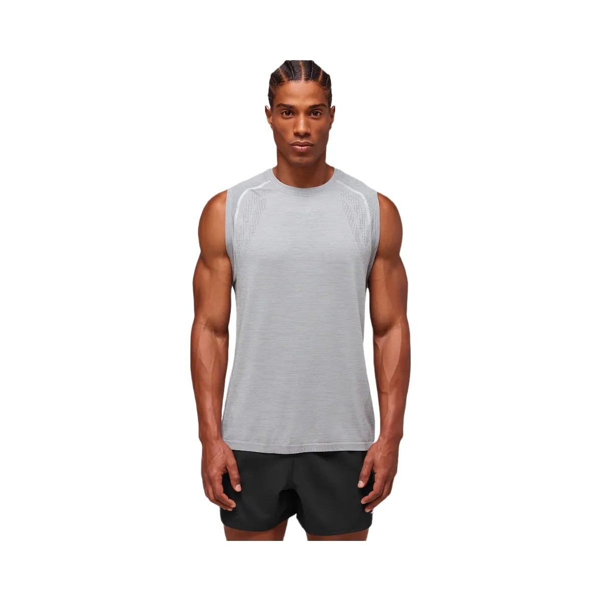 Gymshark Versatile Seamless Tank "Light Grey Smokey Grey" - HypeFly India View 6