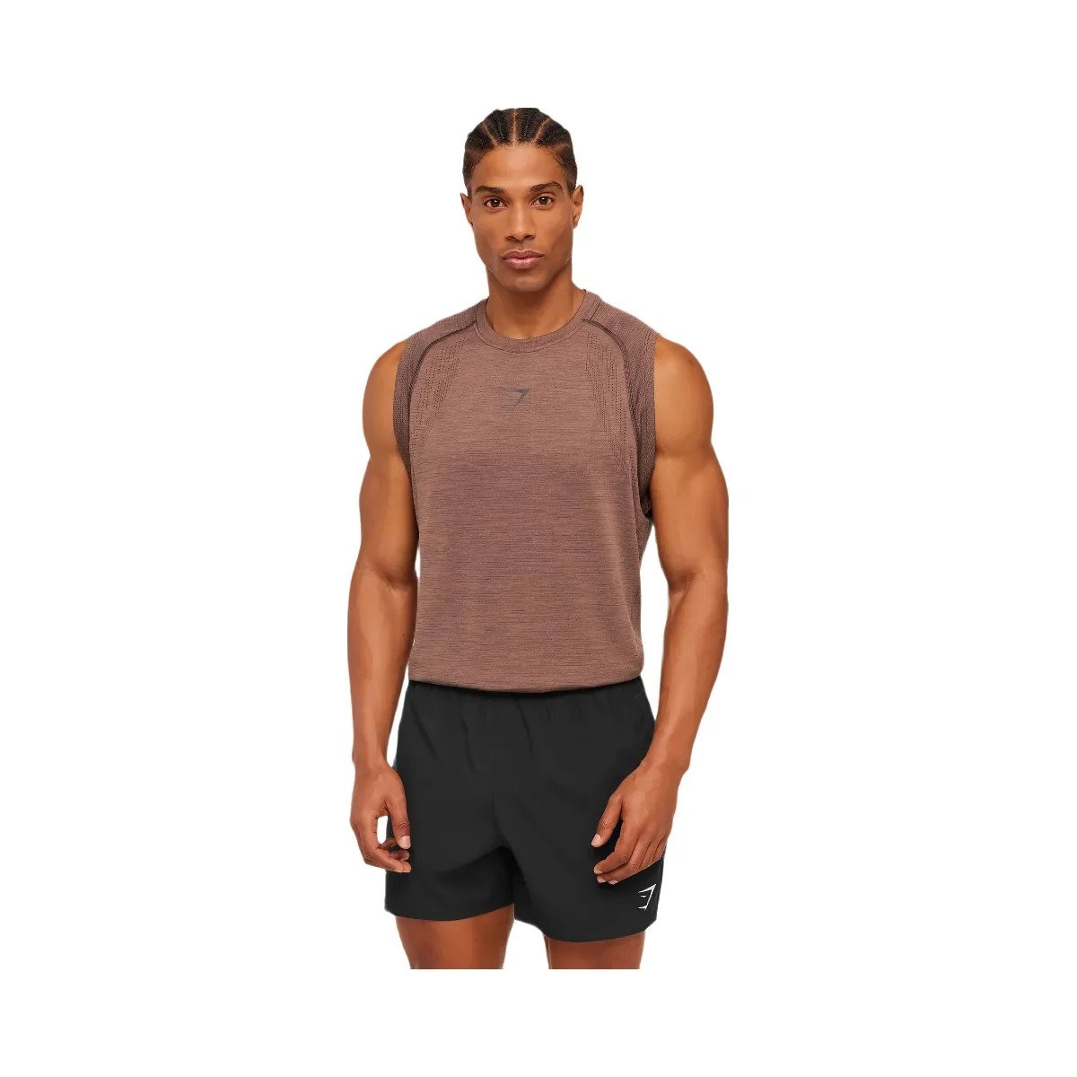 Gymshark Versatile Seamless Tank "Taupe Brown Cool Brown" - HypeFly India View 1