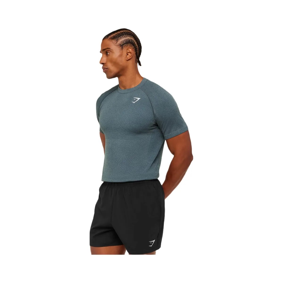 Gymshark Vital Seamless T-Shirt "Iron Blue Stealth Blue" - HypeFly India View 3