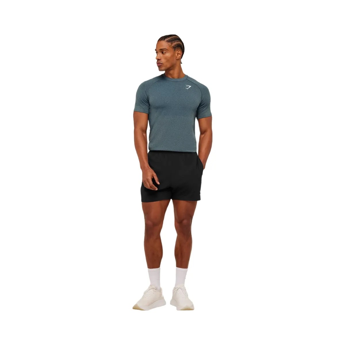 Gymshark Vital Seamless T-Shirt "Iron Blue Stealth Blue" - HypeFly India View 6