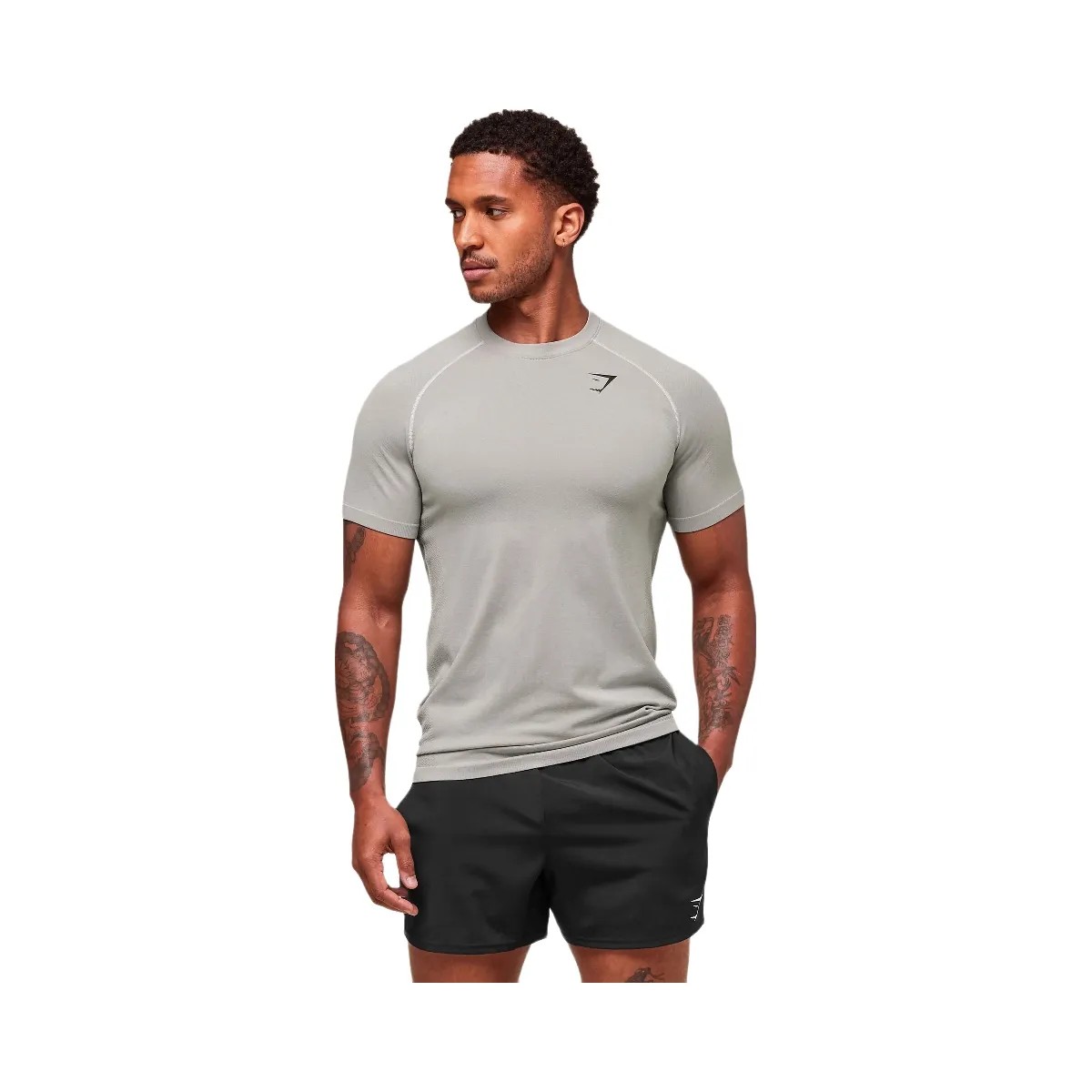 Gymshark Vital Seamless T-Shirt "Light Grey Smokey Grey" - HypeFly India View 1