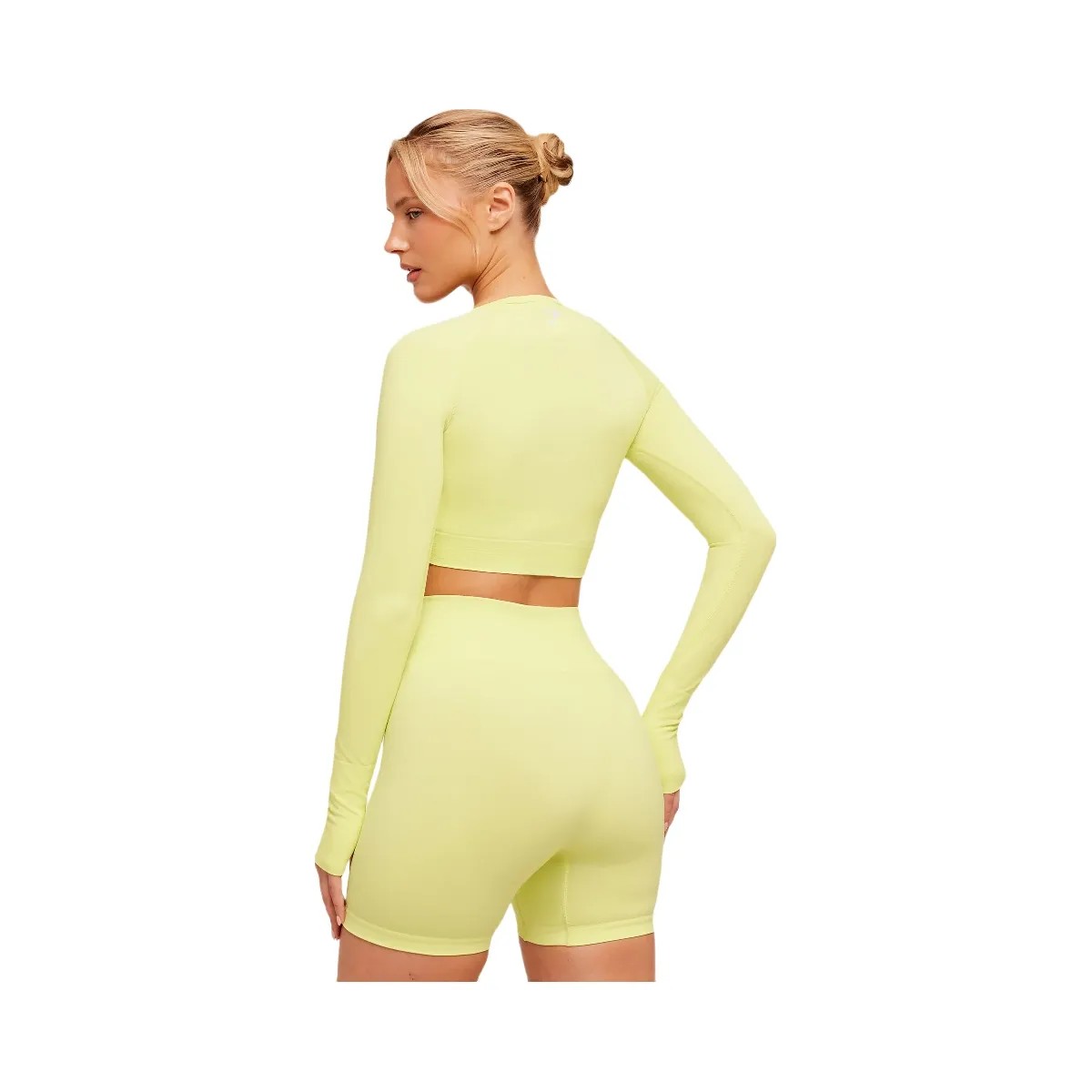 Gymshark Vital Sweetheart Neck Crop Top "Sorbet Yellow" - HypeFly India View 2