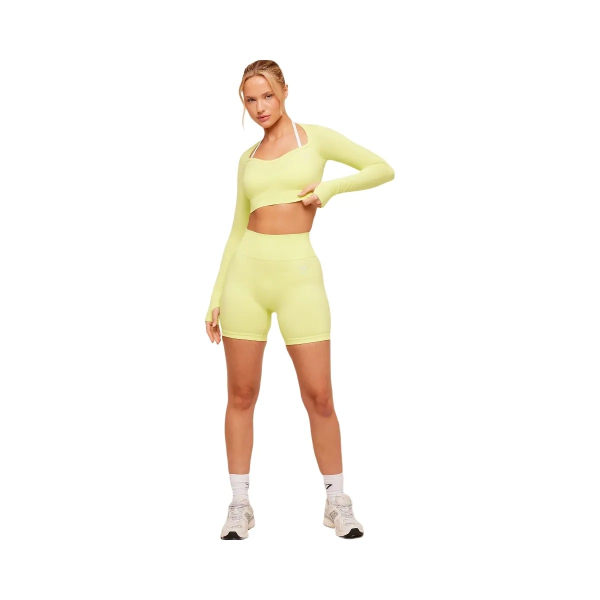 Gymshark Vital Sweetheart Neck Crop Top "Sorbet Yellow" - HypeFly India View 4