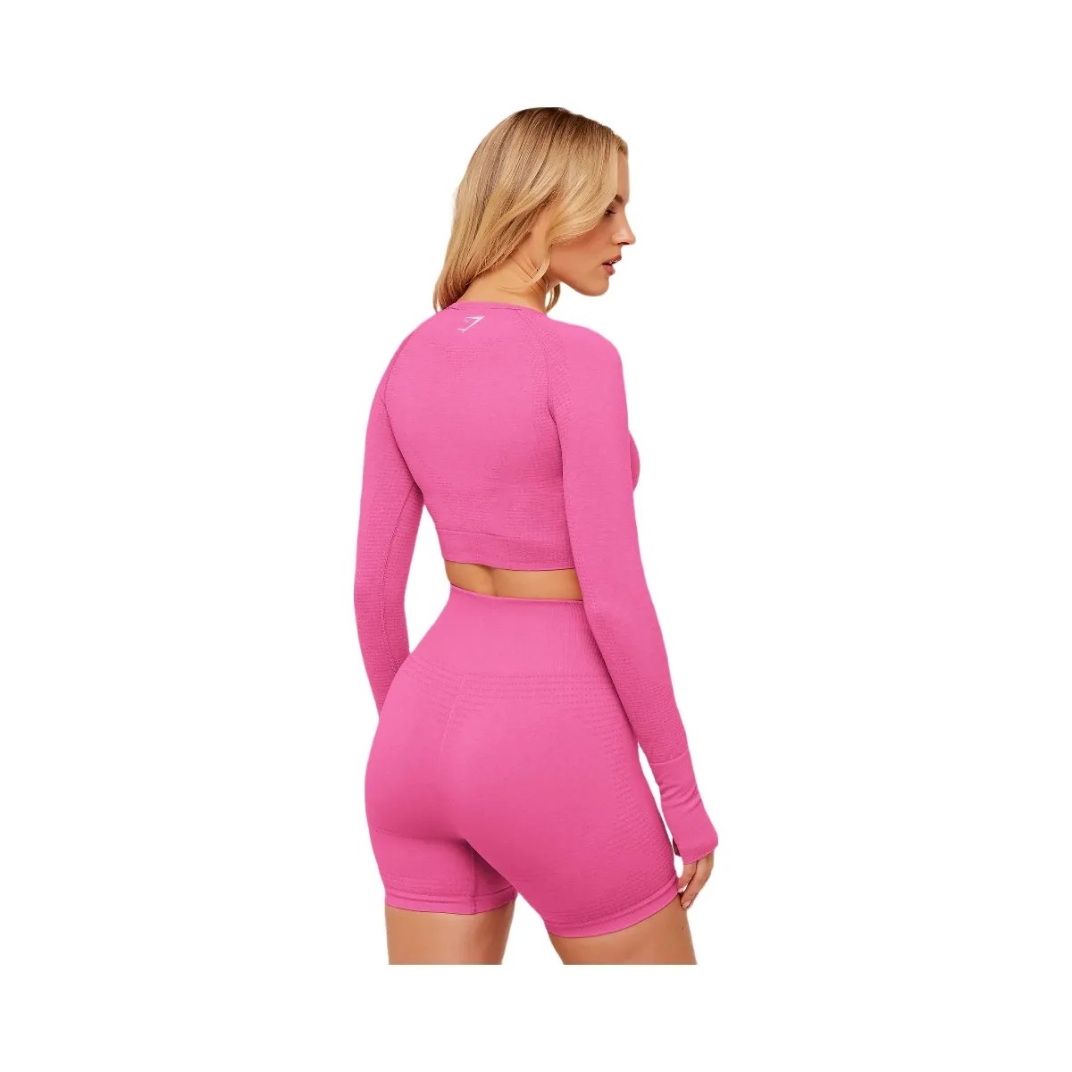 Gymshark Vital Sweetheart Neck Crop Top "Super-Set Pink Marl" - HypeFly India View 3