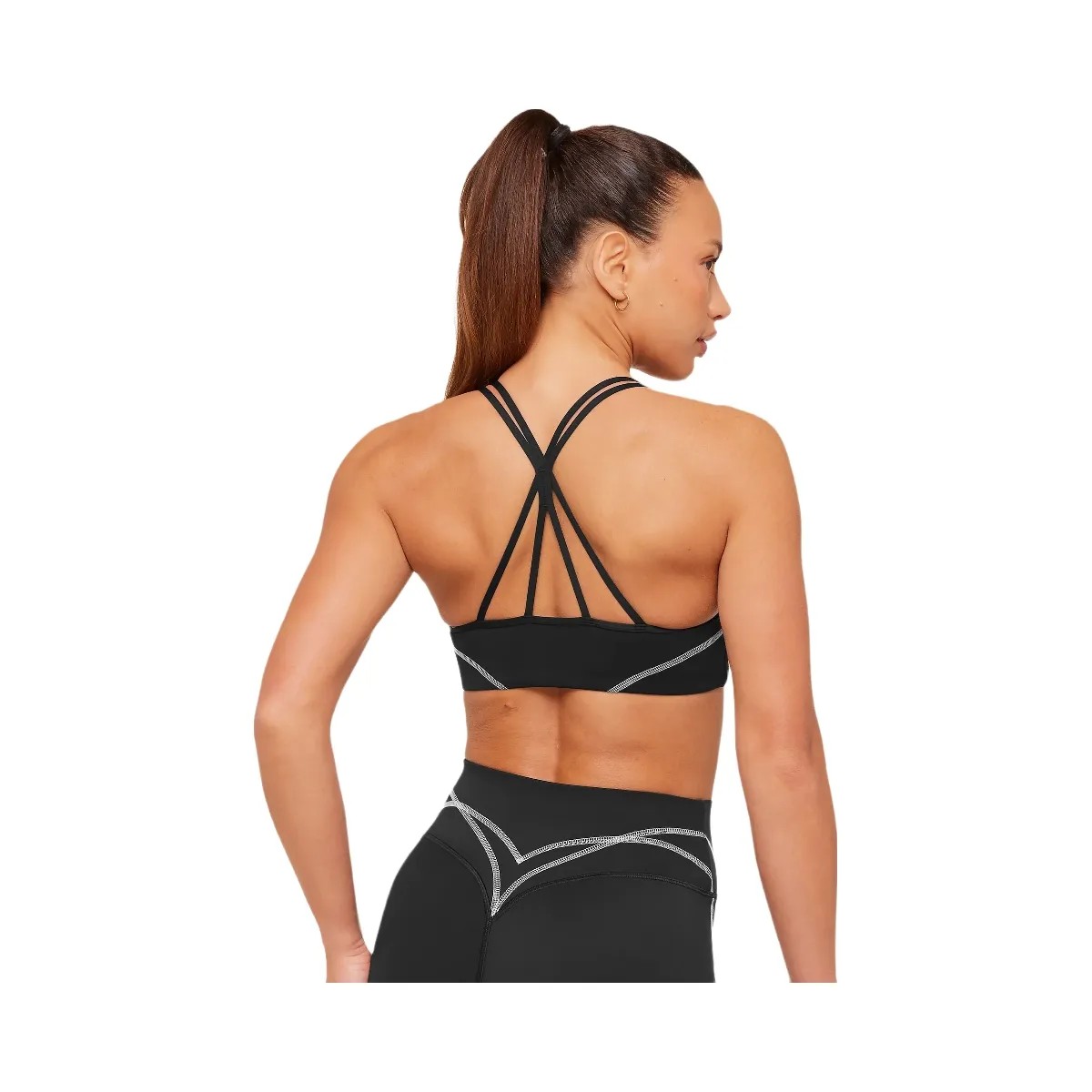 Gymshark Volt Light Support Sports Bra "Black White" - HypeFly India View 2
