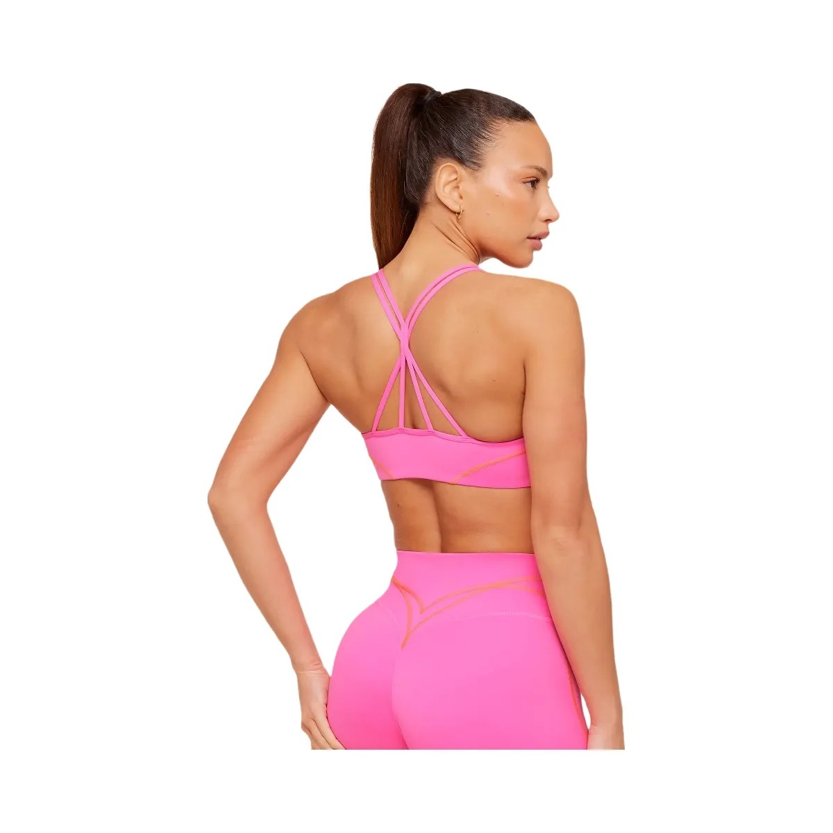Gymshark Volt Light Support Sports Bra "Electric Pink Dayglow Peach" - HypeFly India View 2