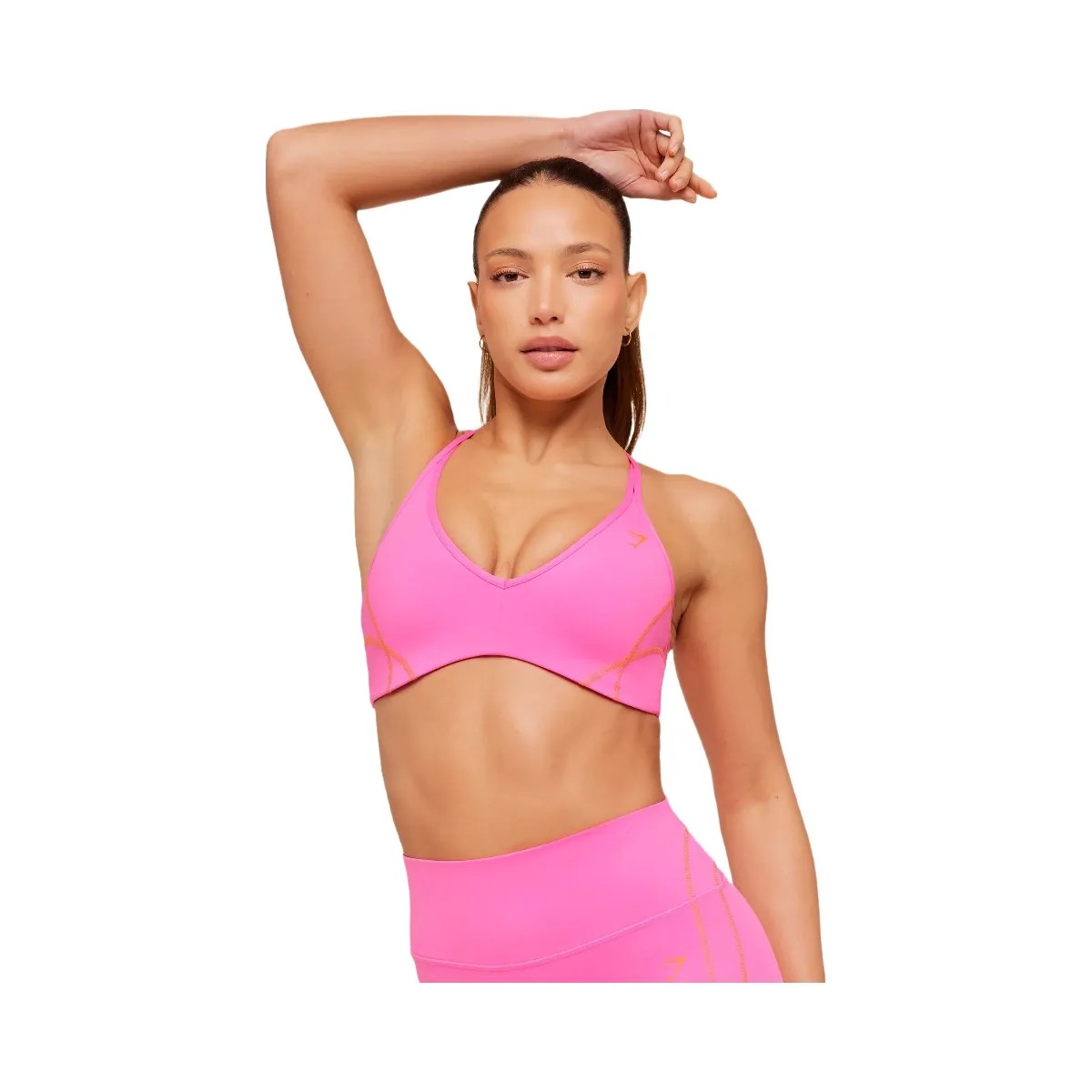 Gymshark Volt Light Support Sports Bra "Electric Pink Dayglow Peach" - HypeFly India View 4
