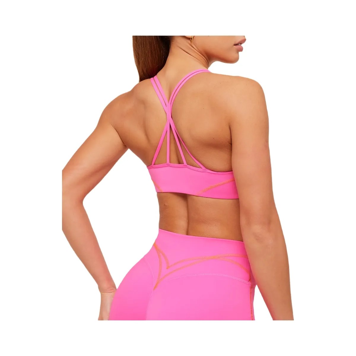 Gymshark Volt Light Support Sports Bra "Electric Pink Dayglow Peach" - HypeFly India View 5