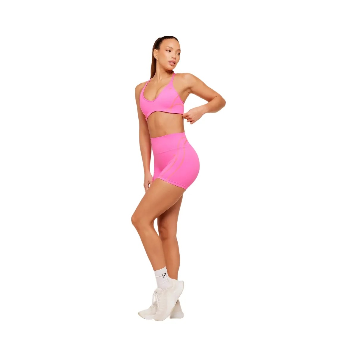 Gymshark Volt Light Support Sports Bra "Electric Pink Dayglow Peach" - HypeFly India View 6