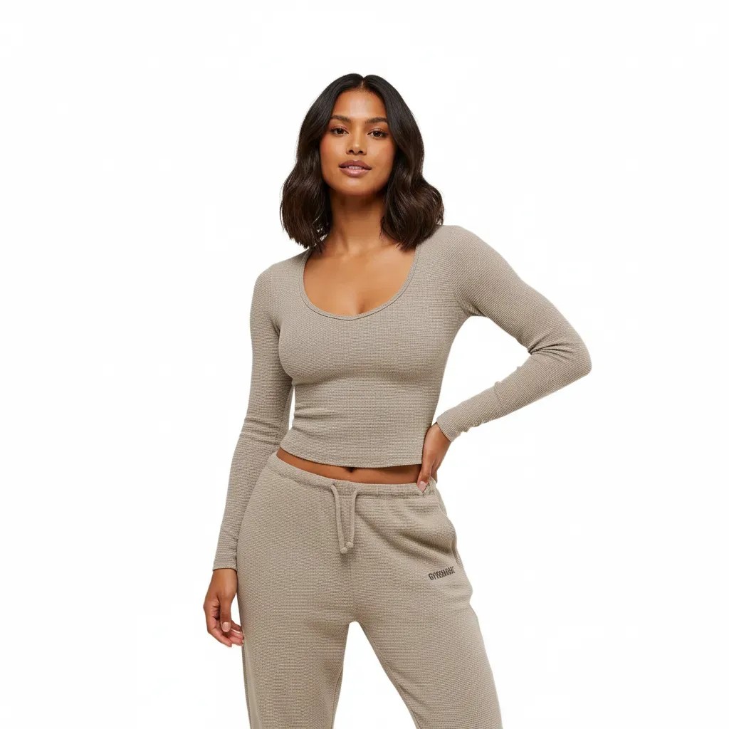 gymshark-waffle-long-sleeve-top-lifestyle-brown