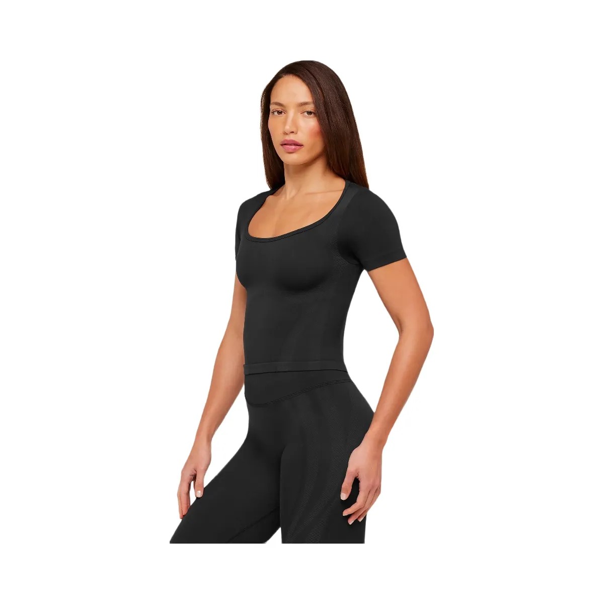 Gymshark Weekend Seamless Short Sleeve Top "GS Black GS Asphalt Grey" - HypeFly India View 1