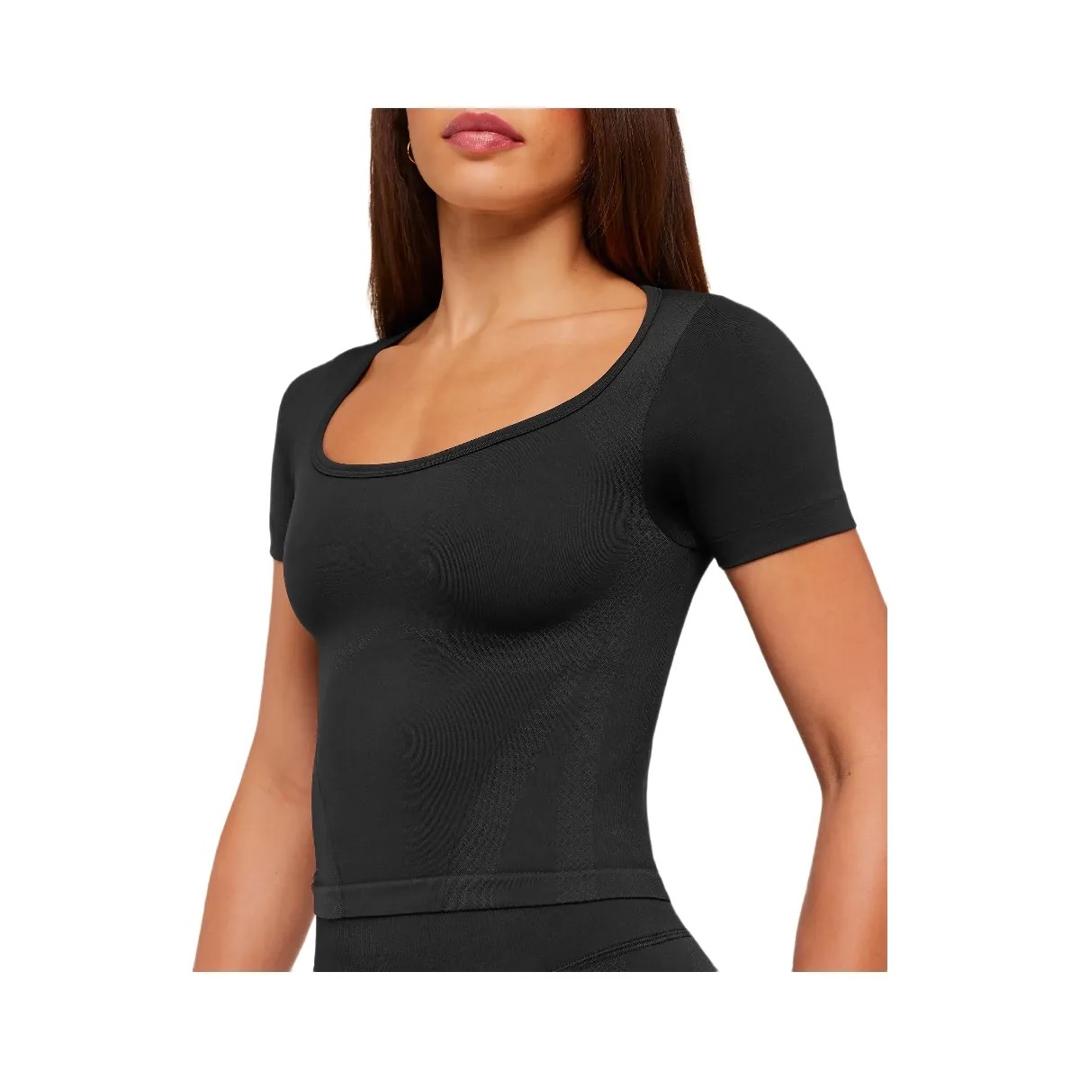 Gymshark Weekend Seamless Short Sleeve Top "GS Black GS Asphalt Grey" - HypeFly India View 2