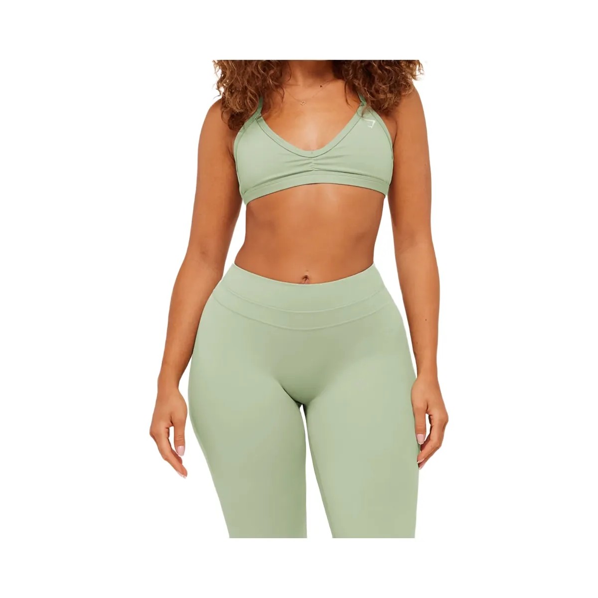 Gymshark Whitney Mid-High Rise Flared Leggings "Haze Green" - HypeFly India View 3