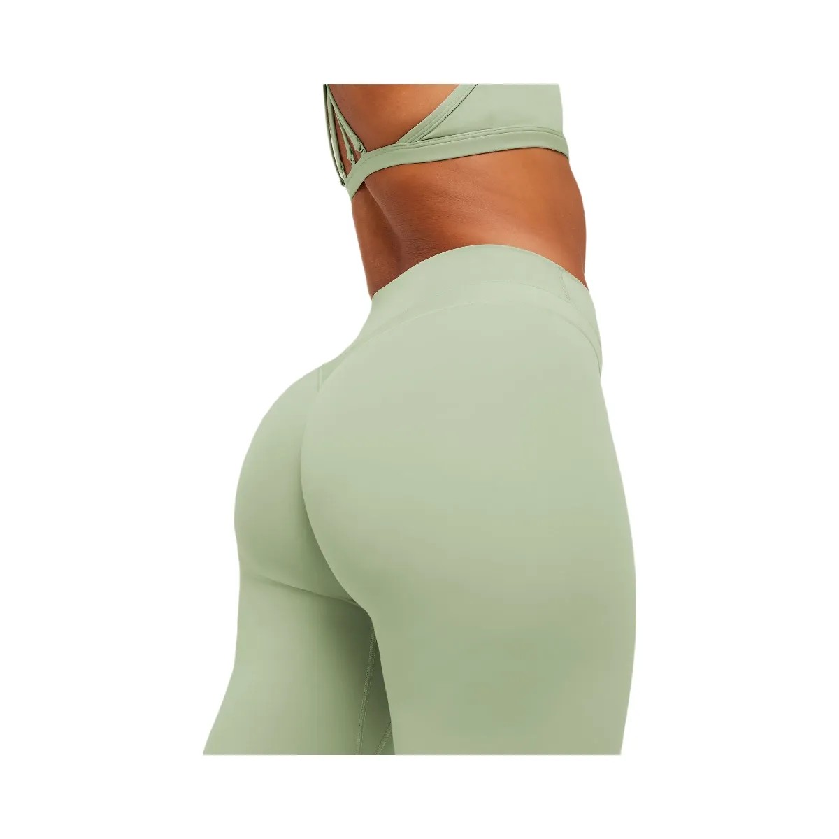 Gymshark Whitney Mid-High Rise Flared Leggings "Haze Green" - HypeFly India View 6