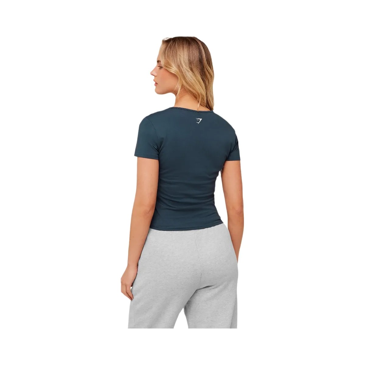 Gymshark Worn Crest Graphic Baby Tee "GS Stealth Blue" - HypeFly India View 2