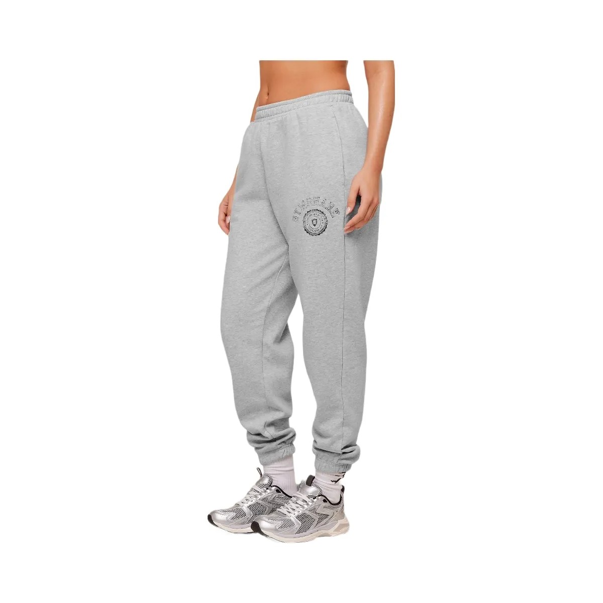 Gymshark Worn Crest Graphic Joggers "Light Grey Core Marl" - HypeFly India View 3