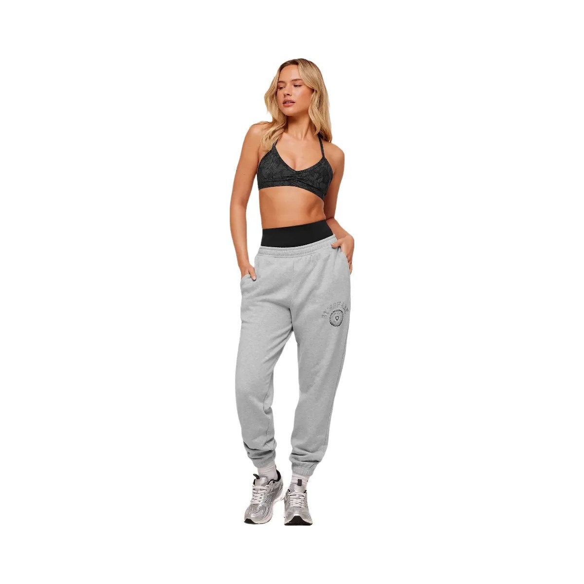 Gymshark Worn Crest Graphic Joggers "Light Grey Core Marl" - HypeFly India View 4