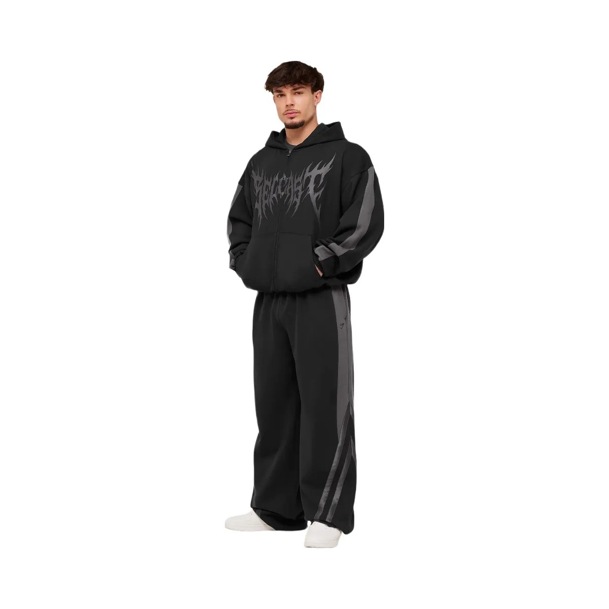 Gymshark x Carlos Belcast Zip Up Hoodie "GS Black" - HypeFly India View 4