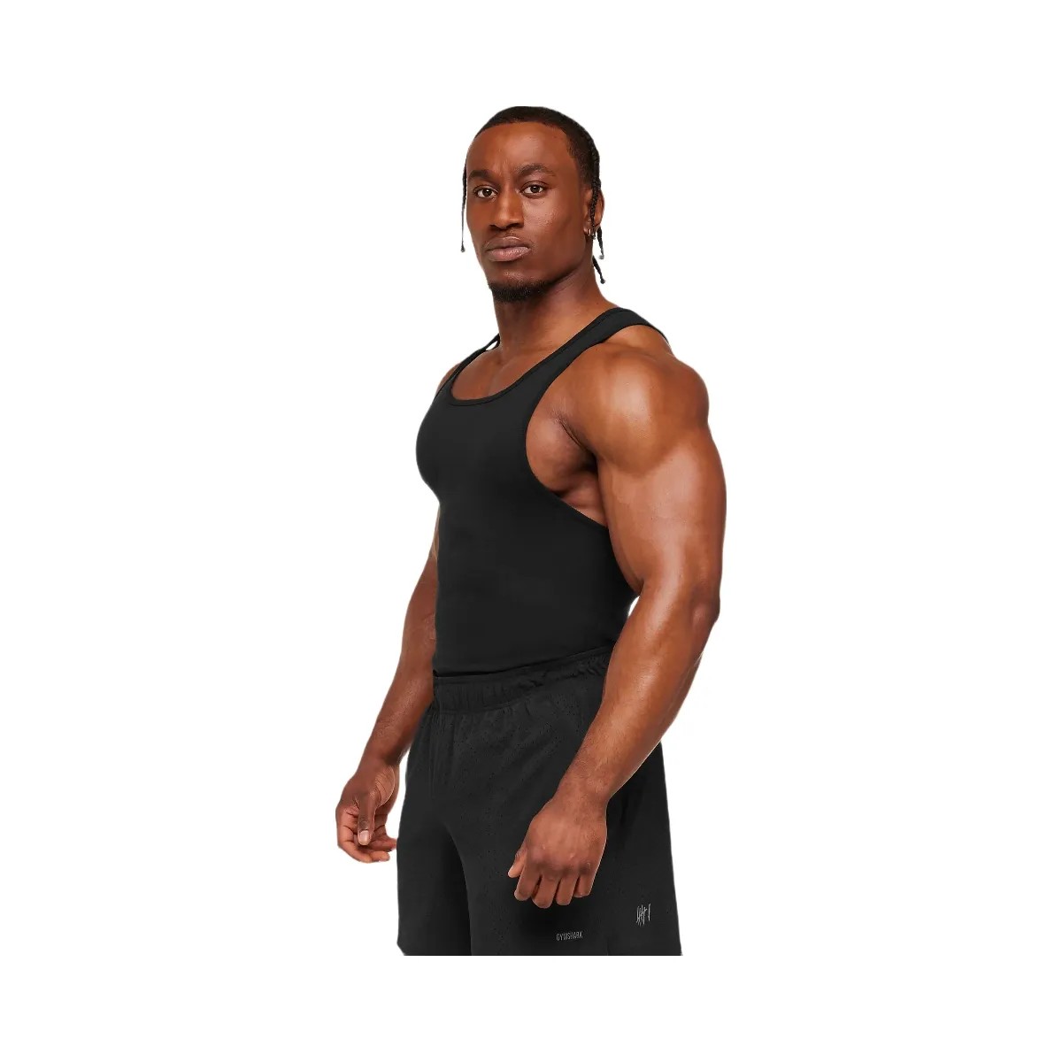 Gymshark x CBUM Ribbed Tank - Black - HypeFly India View 3
