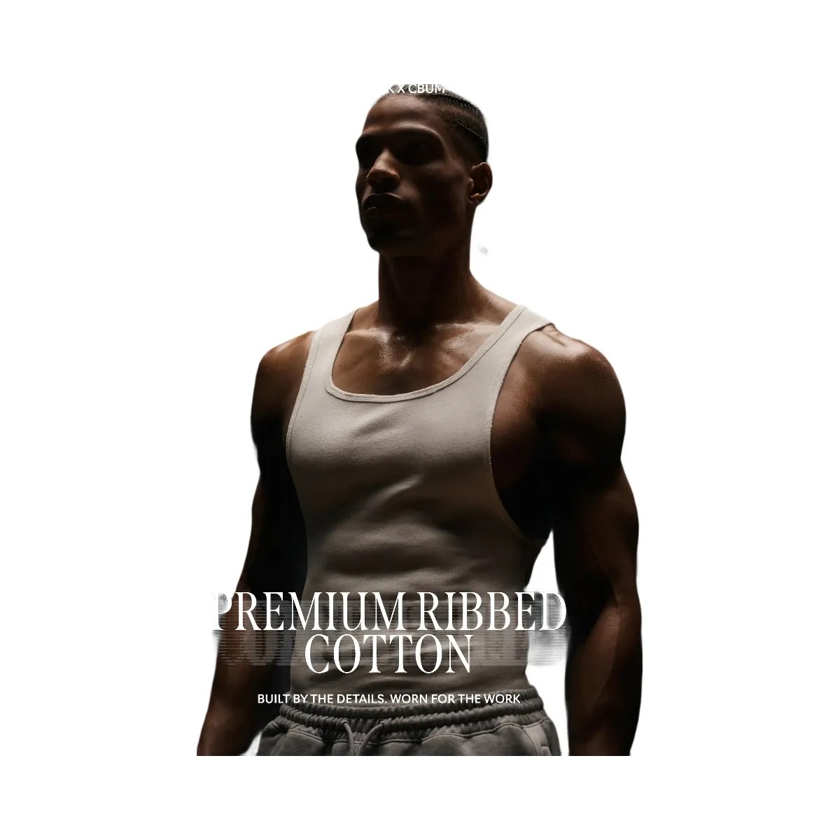 Gymshark x CBUM Ribbed Tank "Bros Stone Grey Marl" - HypeFly India View 2