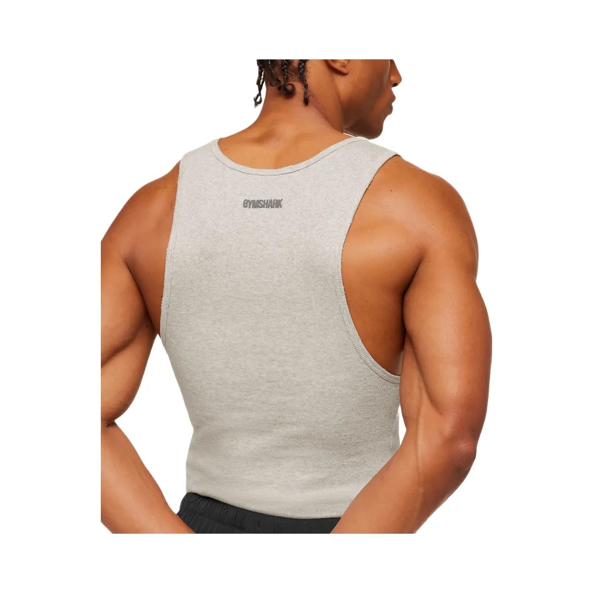 Gymshark x CBUM Ribbed Tank "Bros Stone Grey Marl" - HypeFly India View 6