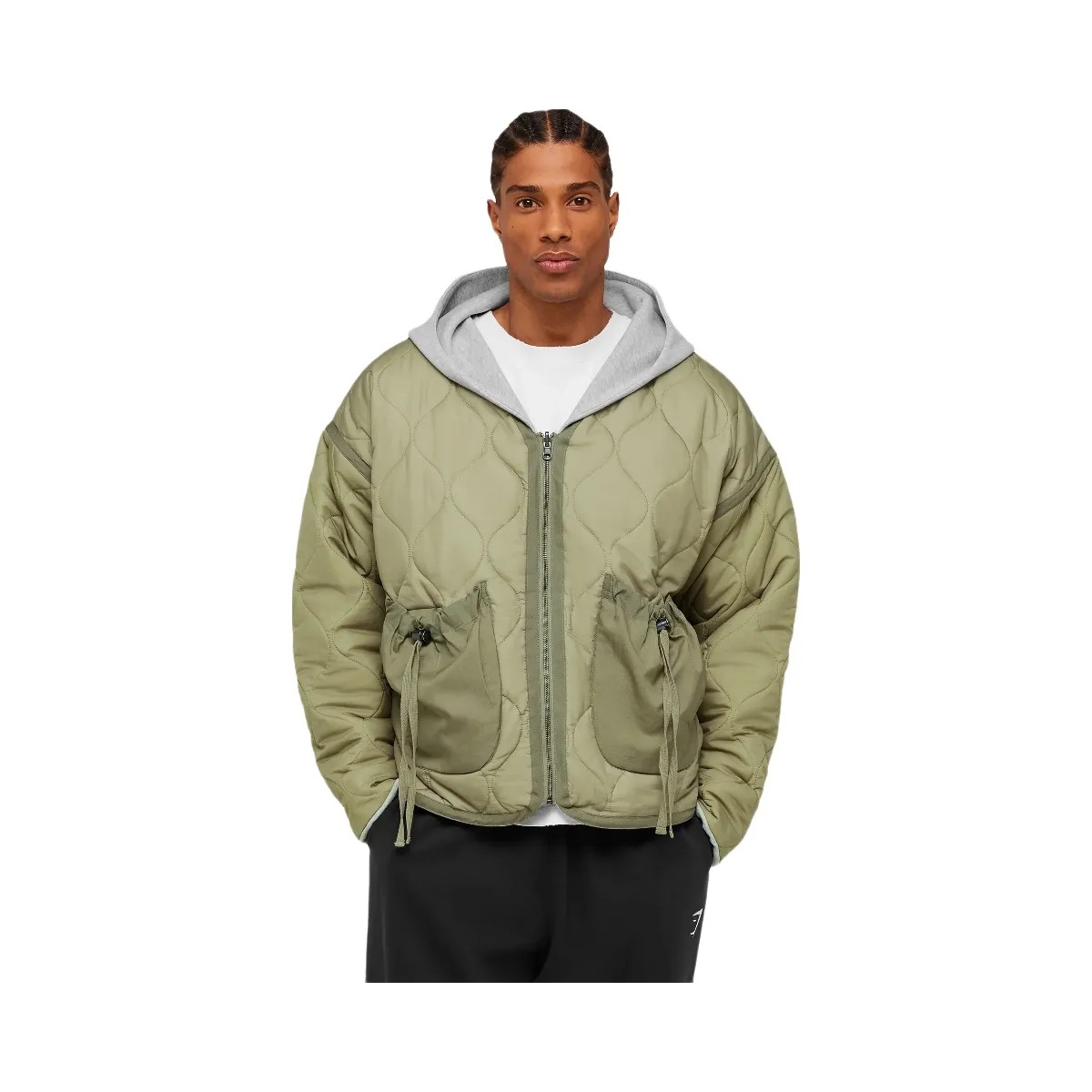 Gymshark x Saalt Studios Jacket "GS Utility Green GUILLE Core Grey Marl" - HypeFly India View 1