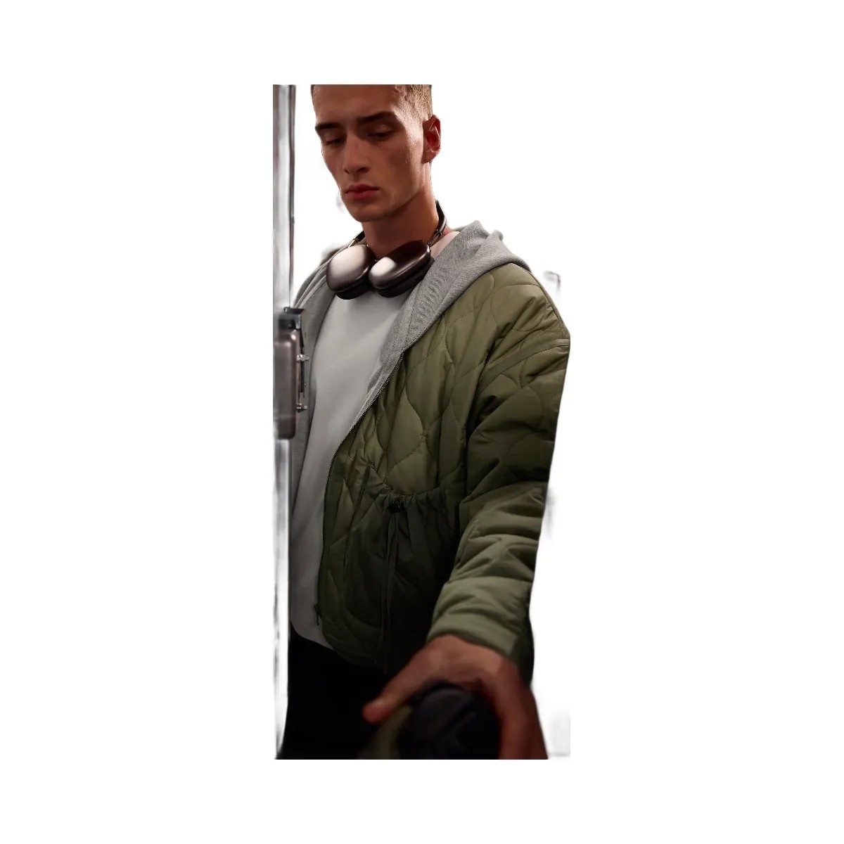 Gymshark x Saalt Studios Jacket "GS Utility Green GUILLE Core Grey Marl" - HypeFly India View 2