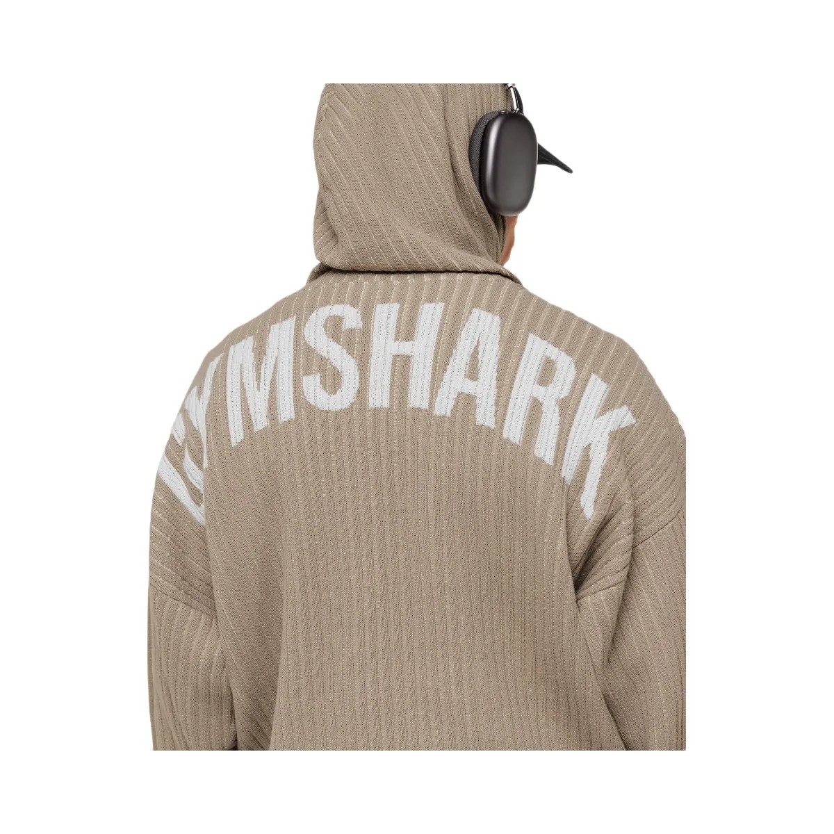 Gymshark x Saalt Studios Knitted Hoodie "Cement Brown Oat White" - HypeFly India View 6