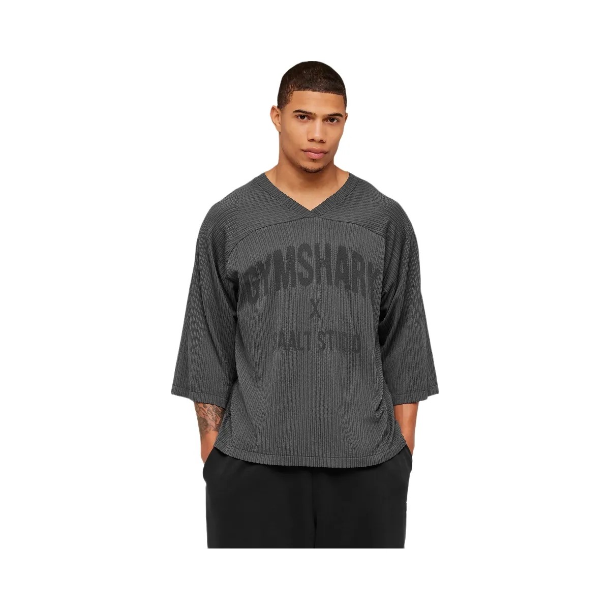 Gymshark x Saalt Studios Seamless Jersey "GS Asphalt Grey GS Pitch Grey" - HypeFly India View 1