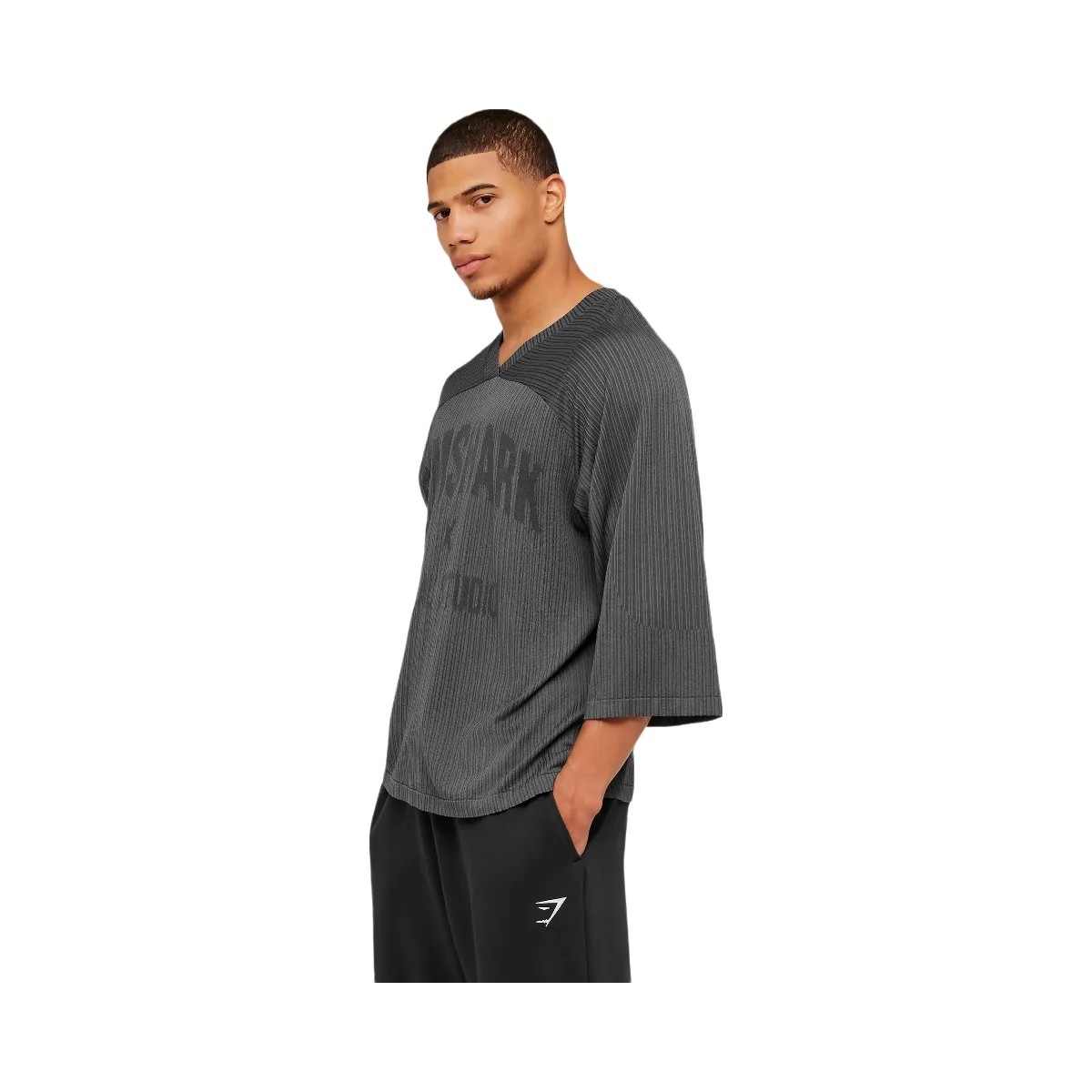 Gymshark x Saalt Studios Seamless Jersey "GS Asphalt Grey GS Pitch Grey" - HypeFly India View 3
