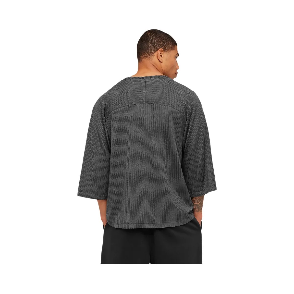 Gymshark x Saalt Studios Seamless Jersey "GS Asphalt Grey GS Pitch Grey" - HypeFly India View 4