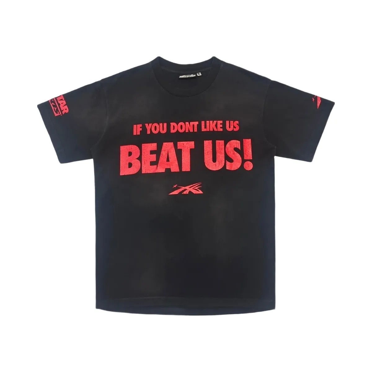 Hellstar Beat Us T Shirt Red Black - HypeFly India View 2