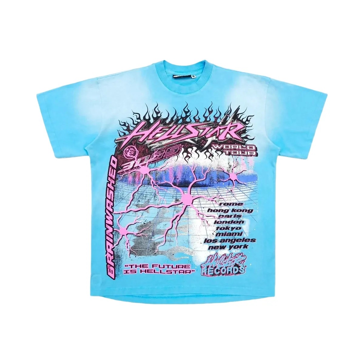 Hellstar Neuron Tour T Shirt Light Blue - HypeFly India View 1