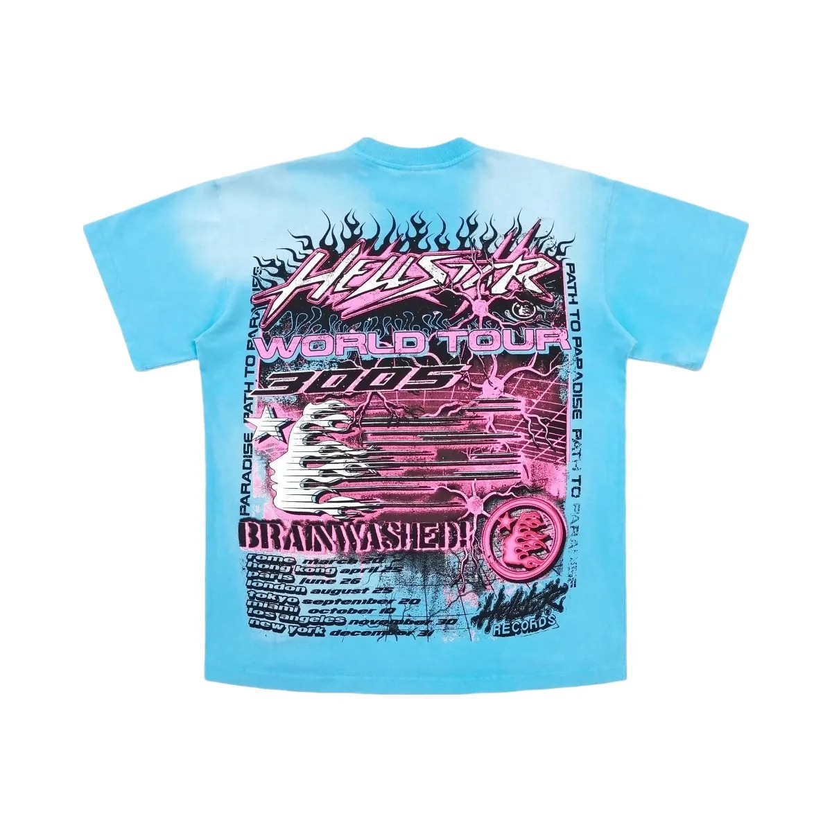 Hellstar Neuron Tour T Shirt Light Blue - HypeFly India View 2