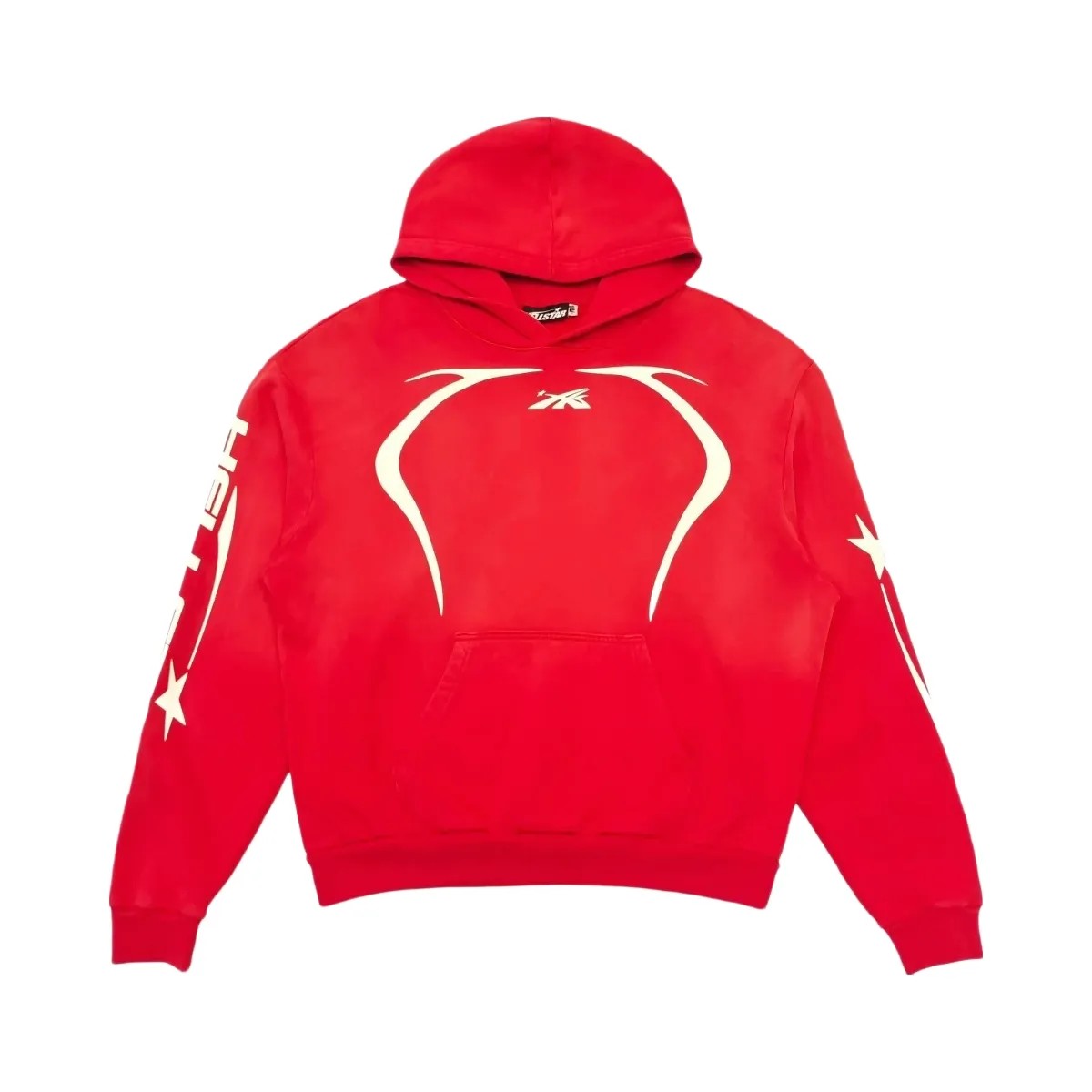 Hellstar Sports Tie Dye Skull Hoodie Red/White - HypeFly India View 1