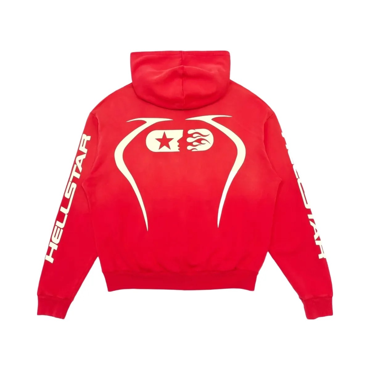 Hellstar Sports Tie Dye Skull Hoodie Red/White - HypeFly India View 2