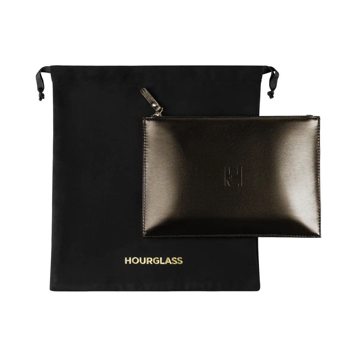 Hourglass Vegan Leather Makeup Clutch - Bronze - HypeFly India View 2