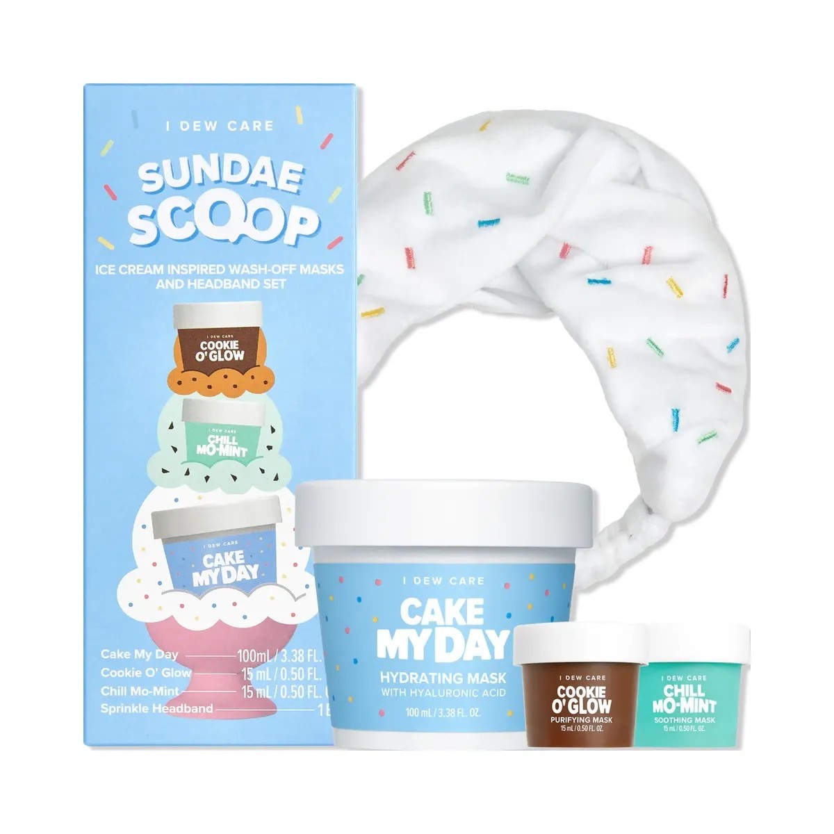 I Dew Care Sundae Scoop Ice Cream-Inspired Wash-Off Masks & Headband Set - HypeFly India View 1