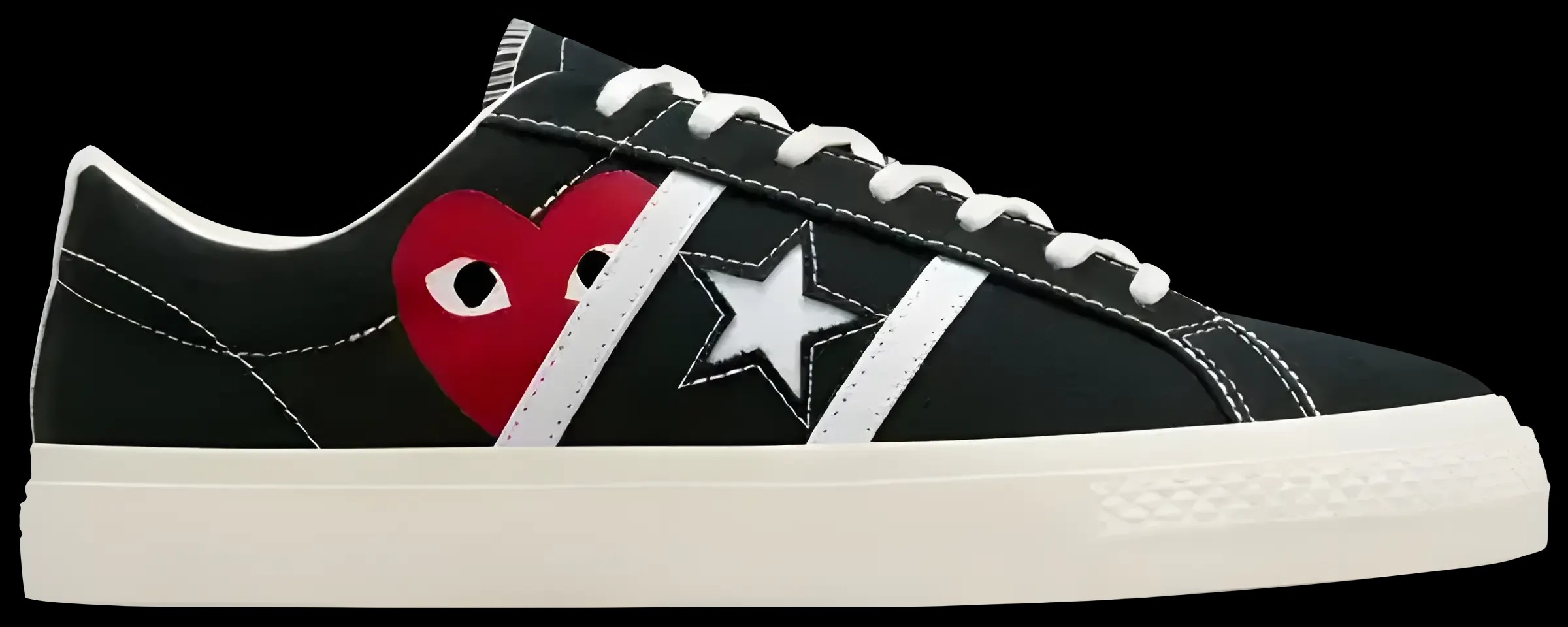 Converse x PLAY Comme des Garçons One Star Academy Pro Black - HypeFly India View 1